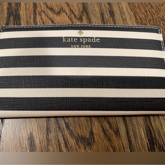 kate spade Handbags - Kate Spade Black and White Striped Wallet